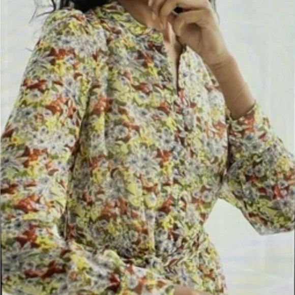 & Other Stories Yellow and Red Floral Blouse - Picture 1 of 7